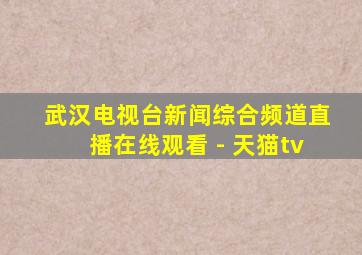 武汉电视台新闻综合频道直播在线观看 - 天猫tv